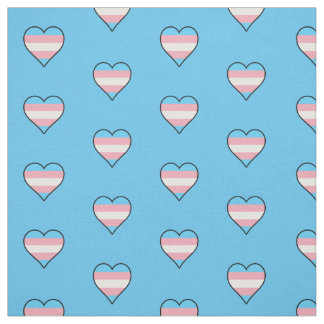 Transgender pride hearts fabric
