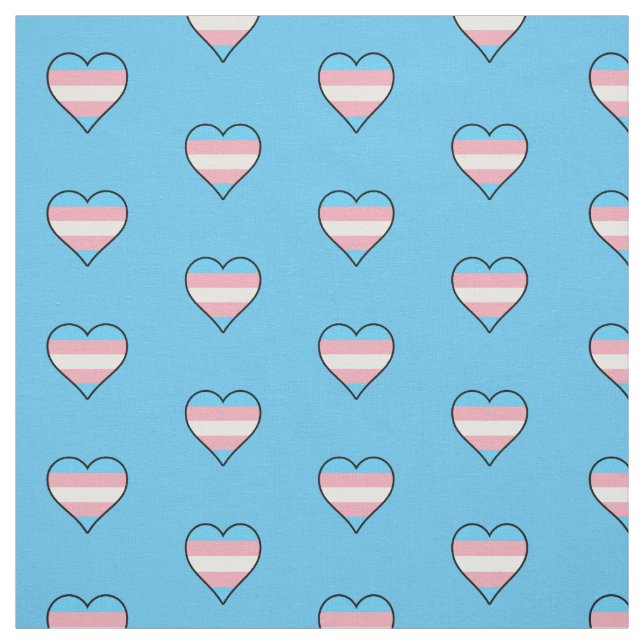 Transgender pride hearts fabric (Swatch)