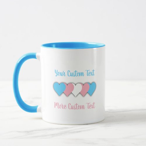 Transgender pride hearts mug