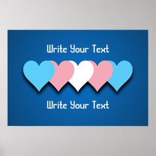 Transgender pride hearts Poster