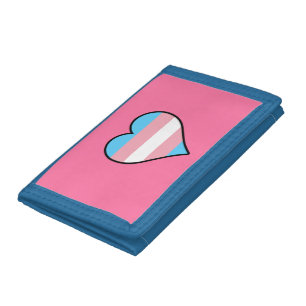 Transgender pride hearts trifold wallet