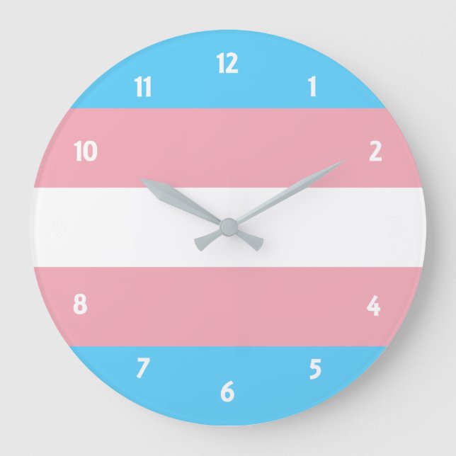 Transgender Pride Large Clock (Front)