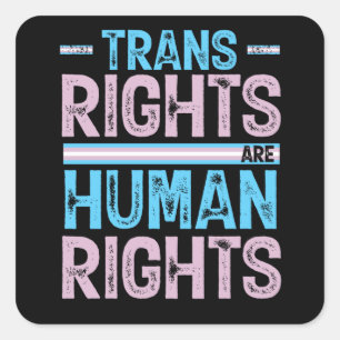 Transgender Pride LGBT Trans Rights Are Human Square Sticker