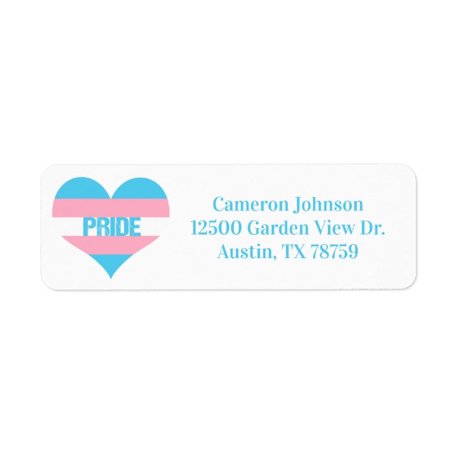 Transgender Pride Love Heart Label (Front)