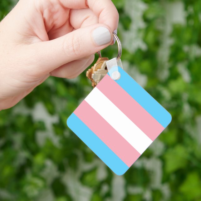 Transgender Pride Magnet Keychain (Hand)