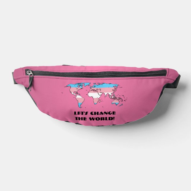 Transgender Pride Map of The World  Fanny Pack (Lay Down)