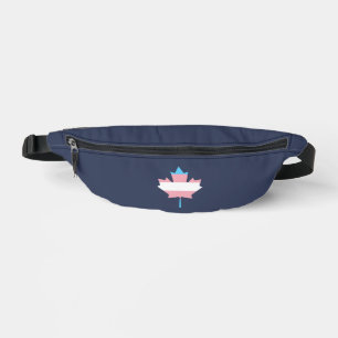 Transgender pride maple leaf fanny pack