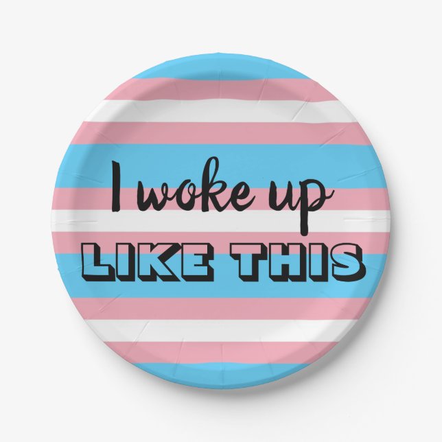 Transgender Pride Party Paper Plates (Front)