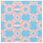 Transgender Pride seamless blue flower pattern Fabric