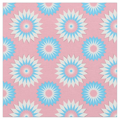Transgender Pride seamless pink floral pattern Fabric