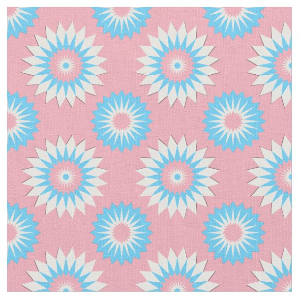 Transgender Pride seamless blue floral pattern Fabric | Zazzle