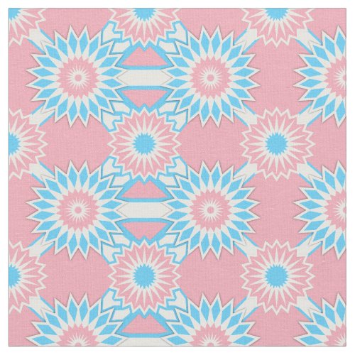 Transgender Pride seamless pink flower pattern Fabric