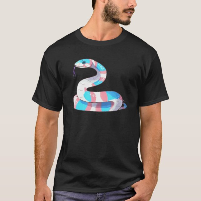 Transgender Pride Snake Lgbt Trans Flag Snakes Rep T-Shirt (Front)