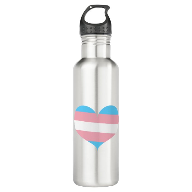 Transgender Pride Stainless Steel Water Bottle (Front)