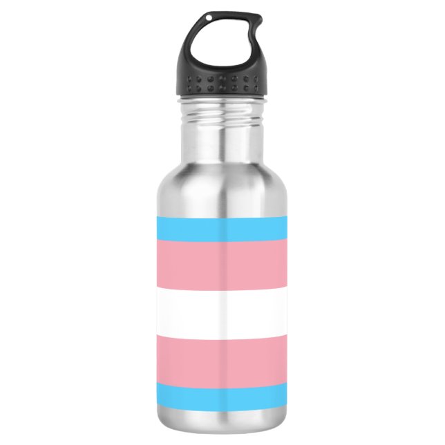 Transgender Pride Stainless Steel Water Bottle (Front)