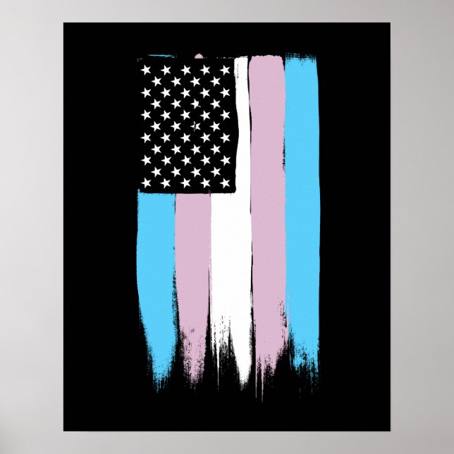 Transgender Pride Stars and Stripes Poster (Front)