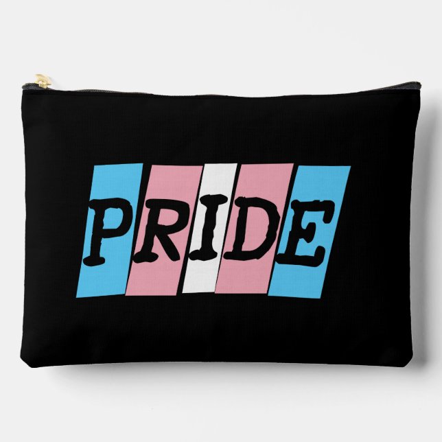 Transgender Pride text Accessory Pouch (Front)
