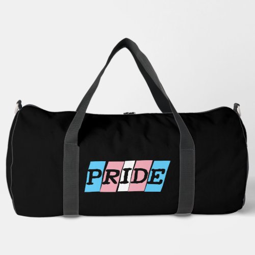 Transgender Pride text Duffle Bag