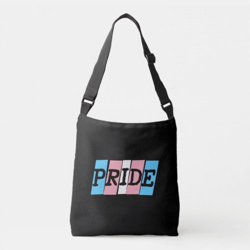 Transgender pride text sign crossbody bag