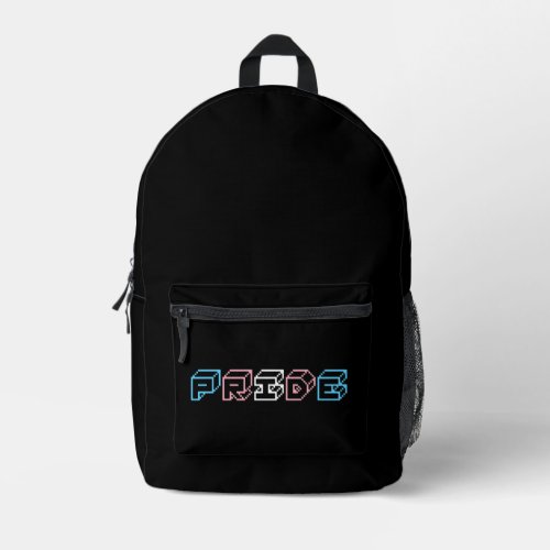 Transgender pride text sign  printed backpack