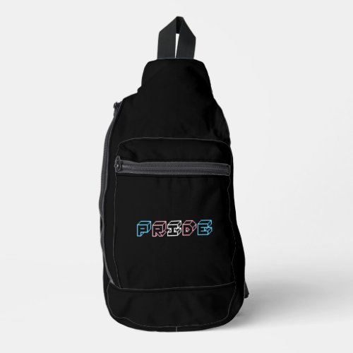 Transgender pride text sign  sling bag