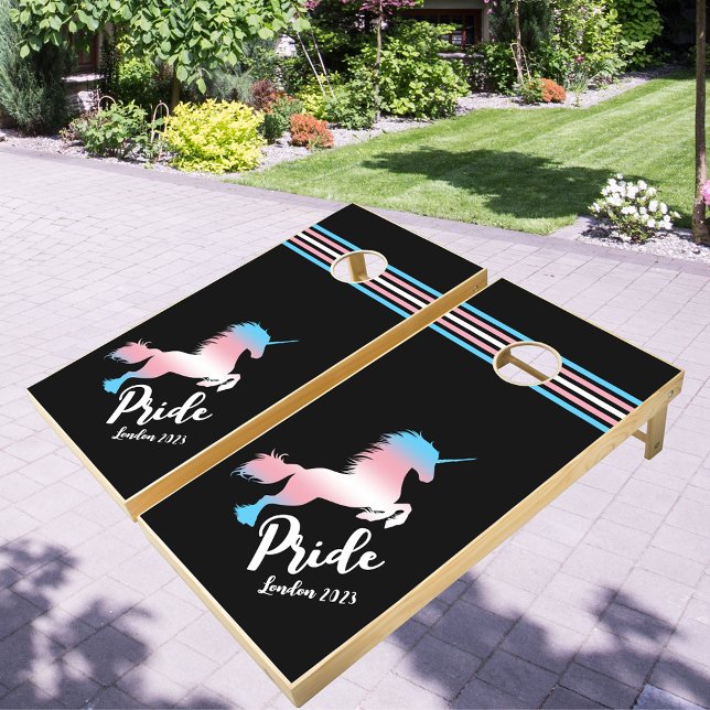Transgender Pride: Unicorn, Customize Year & City Cornhole Set (Creator Uploaded)