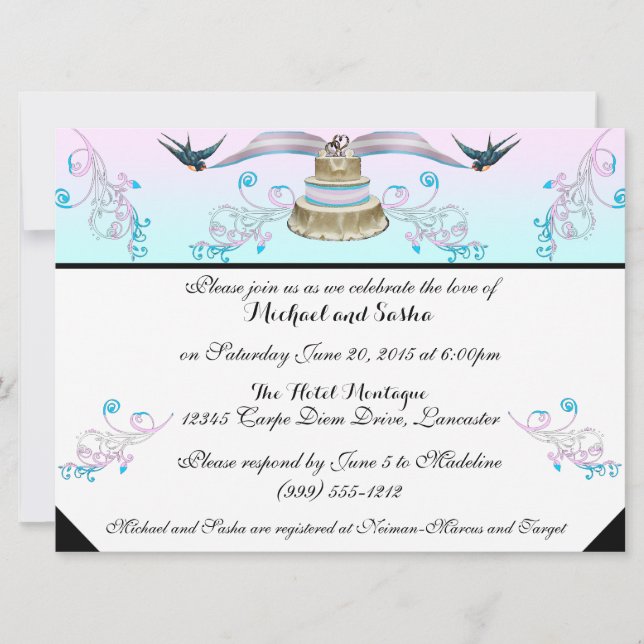 Transgender Pride Wedding Invitation (Front)