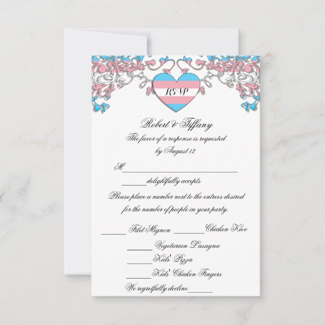 Transgender Pride Wedding RSVP with Meal Options (Front)