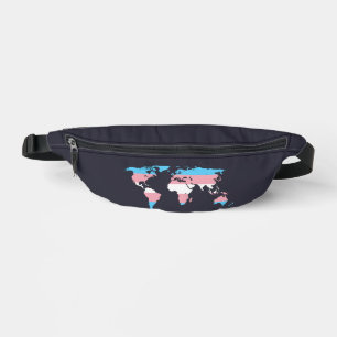 Transgender pride world map   fanny pack