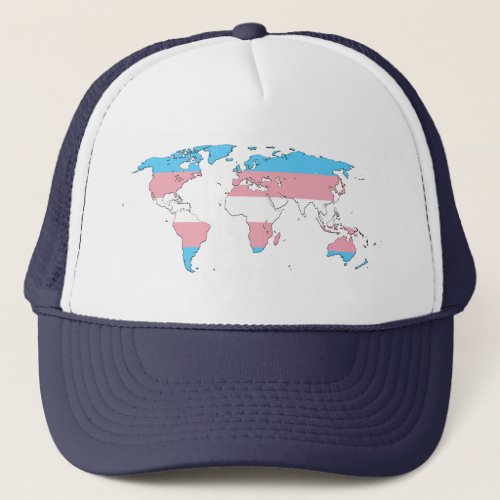 Transgender pride world map Hat