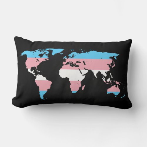 Transgender pride world map Pillow