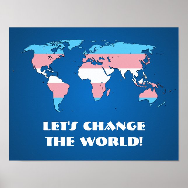 Transgender pride world map poster (Front)