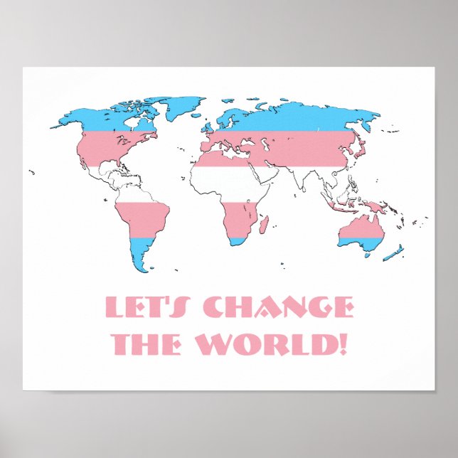 Transgender pride world map poster (Front)