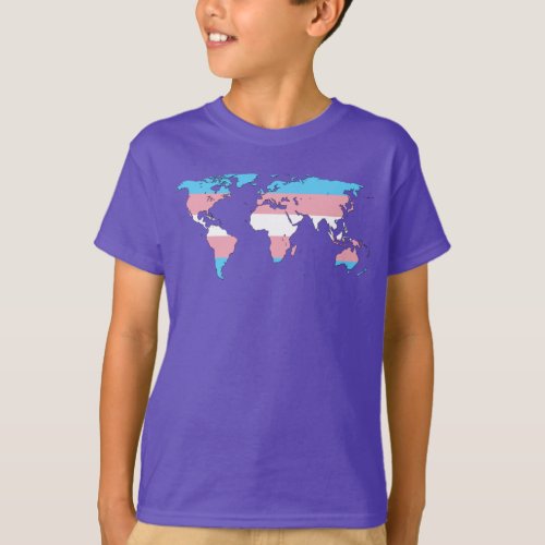 Transgender pride world map Sweatshirt T_Shirt