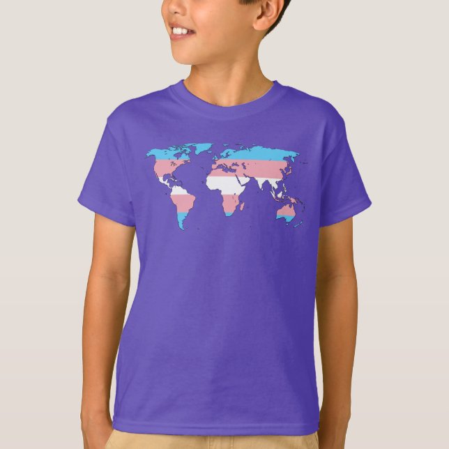 Transgender pride world map Sweatshirt T-Shirt (Front)