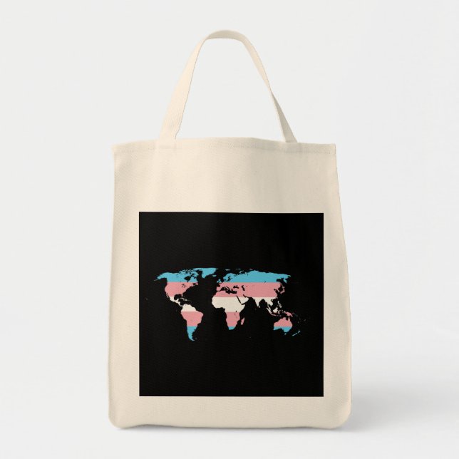 Transgender pride world map   tote bag (Front)