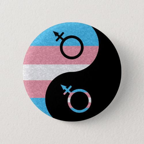 Transgender Pride Yin and Yang Symbol Pride Flag Button