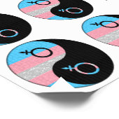 Transgender Pride Yin and Yang Symbol Pride Flag Temporary Tattoos (Angled)