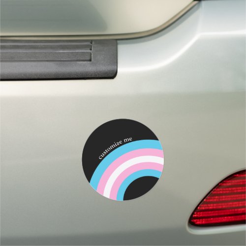 Transgender Rainbow Arc Pride Flag Personalized Car Magnet
