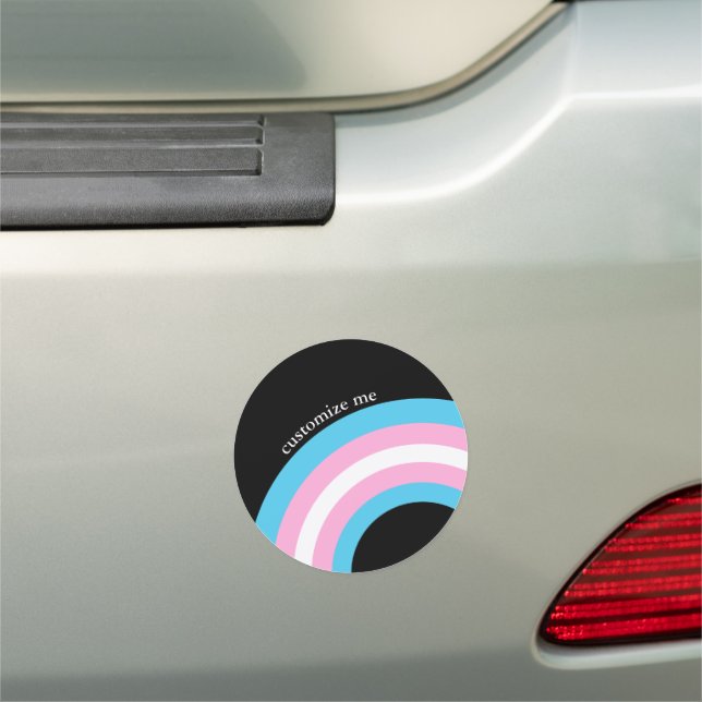 Transgender Rainbow Arc Pride Flag Personalized Car Magnet (In Situ)