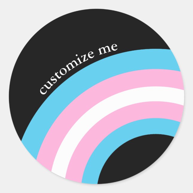 Transgender Rainbow Arc Pride Flag Personalized Classic Round Sticker (Front)