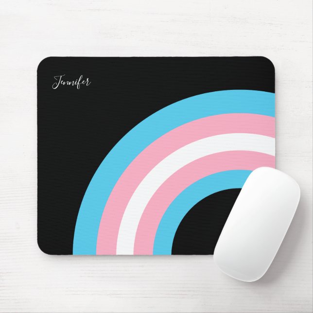 Transgender Rainbow Arc Pride Flag Personalized Mouse Pad (With Mouse)