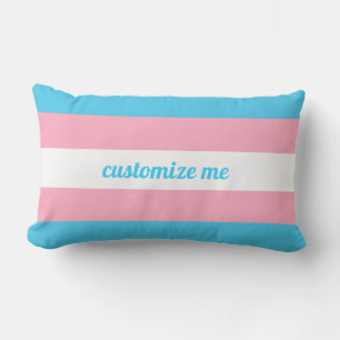 Transgender Rainbow Custom Lumbar Pillow