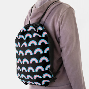 Transgender Rainbow Drawstring Bag