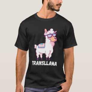 Transgender Rainbow Eyeglass Llama Lgbt Transsexua T-Shirt