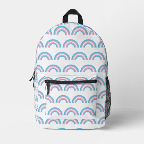 Transgender Rainbow Pattern Printed Backpack