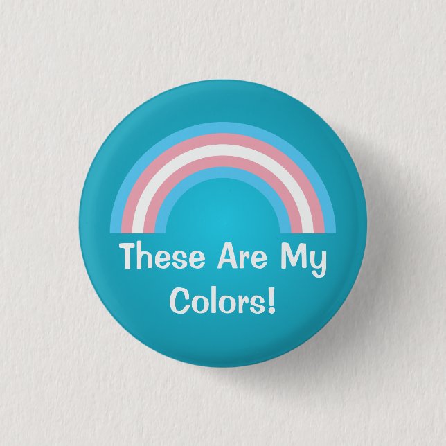 Transgender rainbow pride Button (Front)