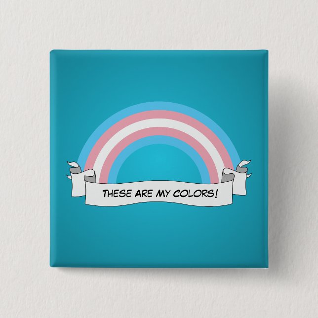 Transgender rainbow pride Button (Front)