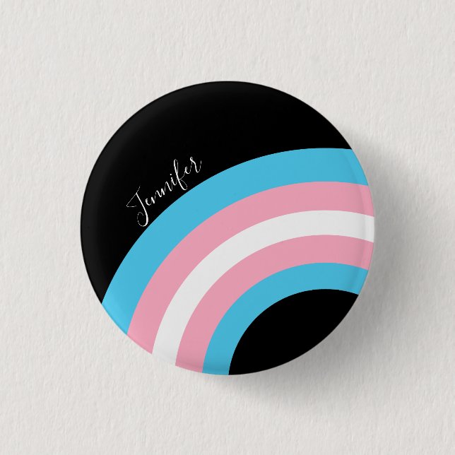 Transgender Rainbow Pride Custom Button (Front)