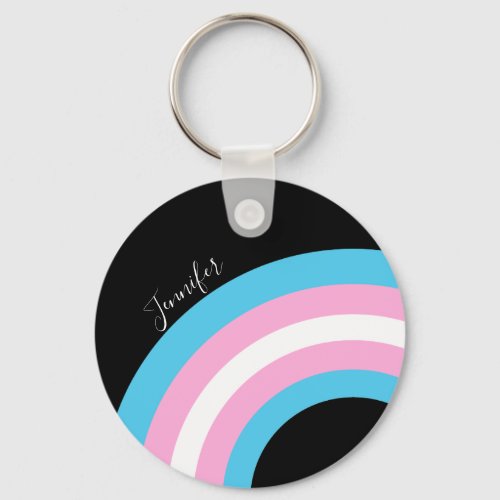 Transgender Rainbow Pride Custom Keychain